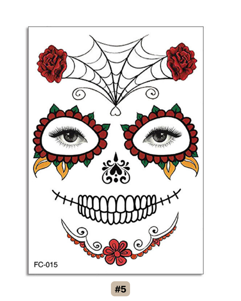 Gesichtstatto Skull Dia de los Muertos