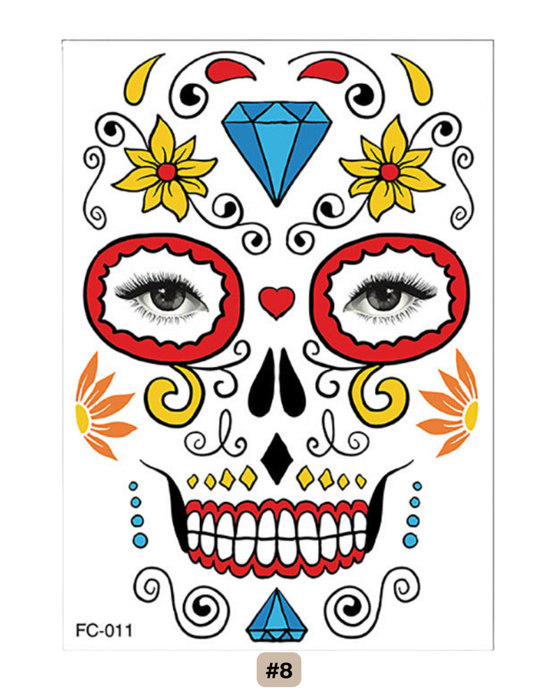 Gesichtstatto Skull Dia de los Muertos
