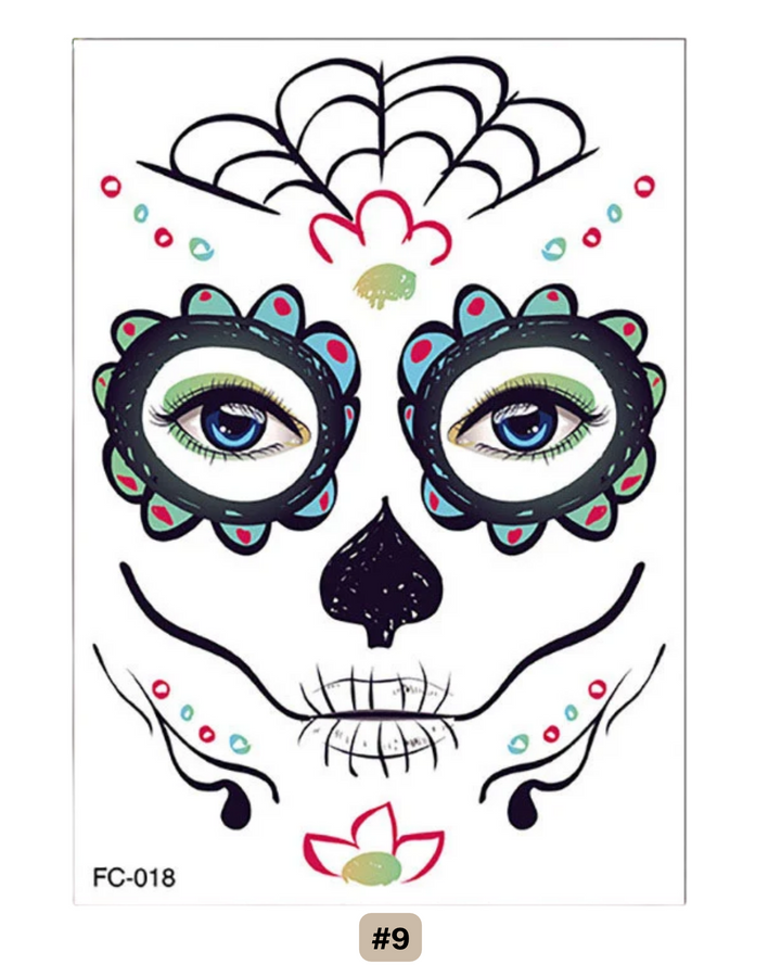 Gesichtstatto Skull Dia de los Muertos