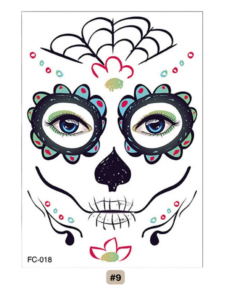 Gesichtstatto Skull Dia de los Muertos