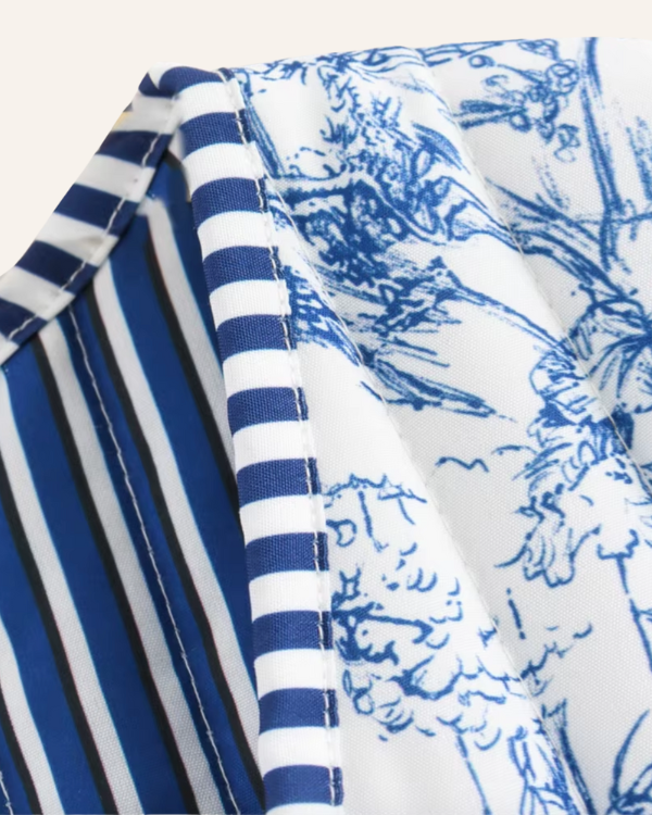 Aesthetic Weste mit blau-weissem Muster – Perfekt für casual Chic Outfits