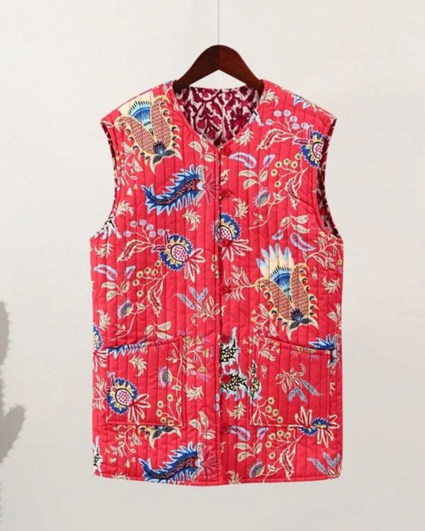 Retro Vintage Paisley Weste Gilet - Reversible Damen Gilet bestellen