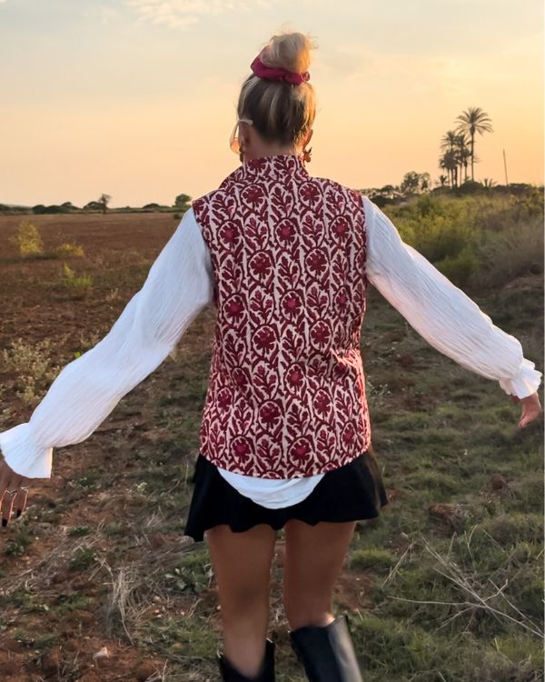 Retro Gilet Weste Pink Perin