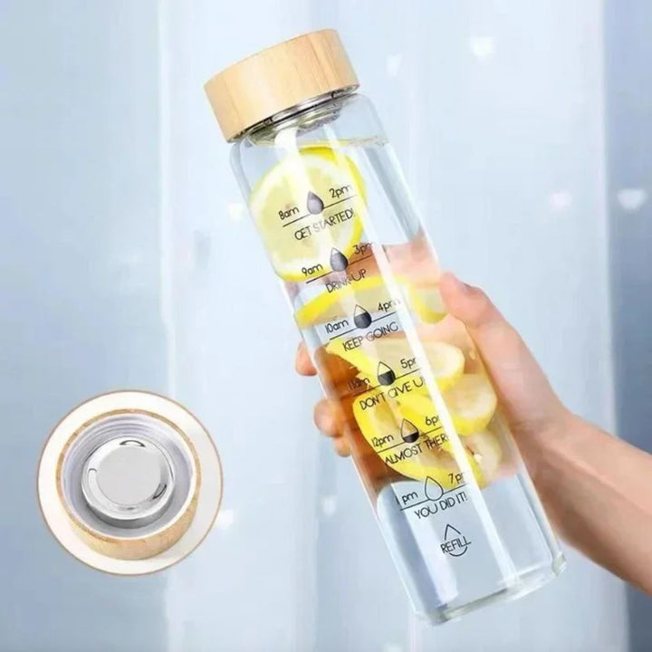 Stay Hydrated - Trink genug Wasser mit unserer Aqua Glow Glasflasche Trinkflasche 