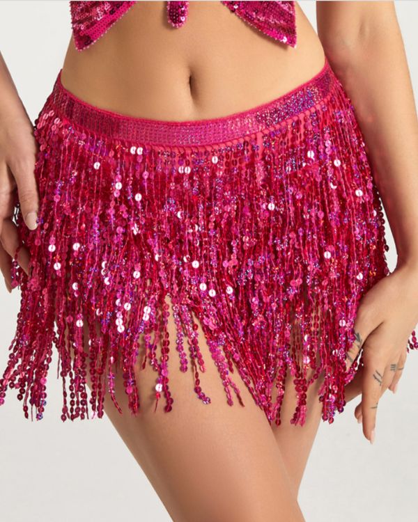Glitzer Fransen Rock Bambam
