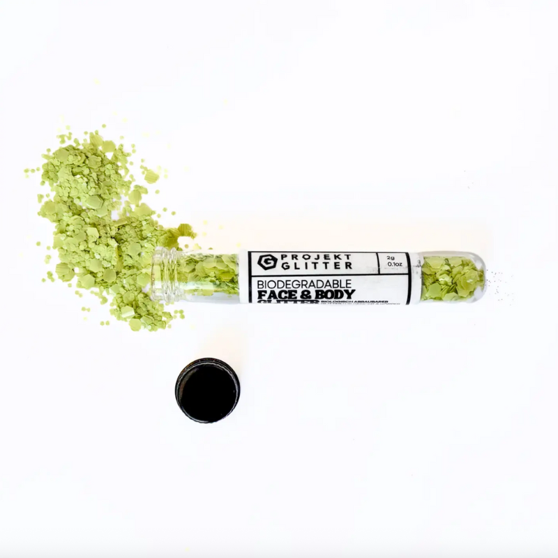 grünes Neon Eco Bio Glitzer für Gesicht und Körper 