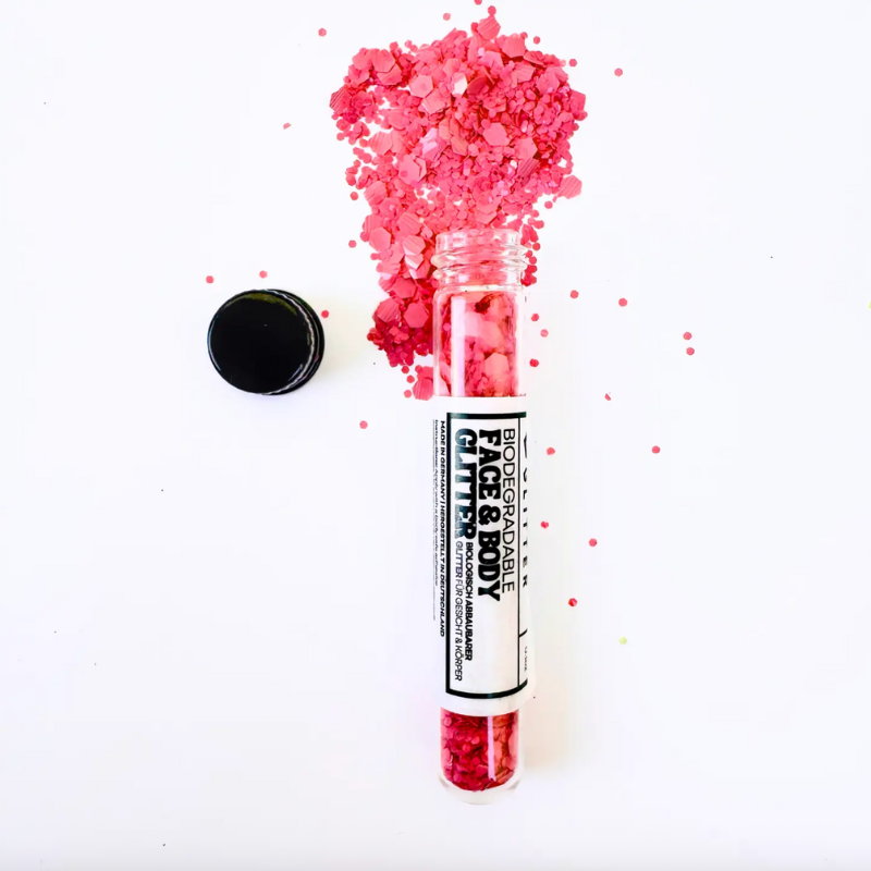 Pink-roter Bio-Glitzer - Festival Glitzer Make-Up biologisch abbaubar 