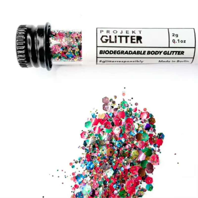 Mehrfarbiger Festival-Glitzer aus nachhaltigen Materialien - Gesichts und Body Glitzer 