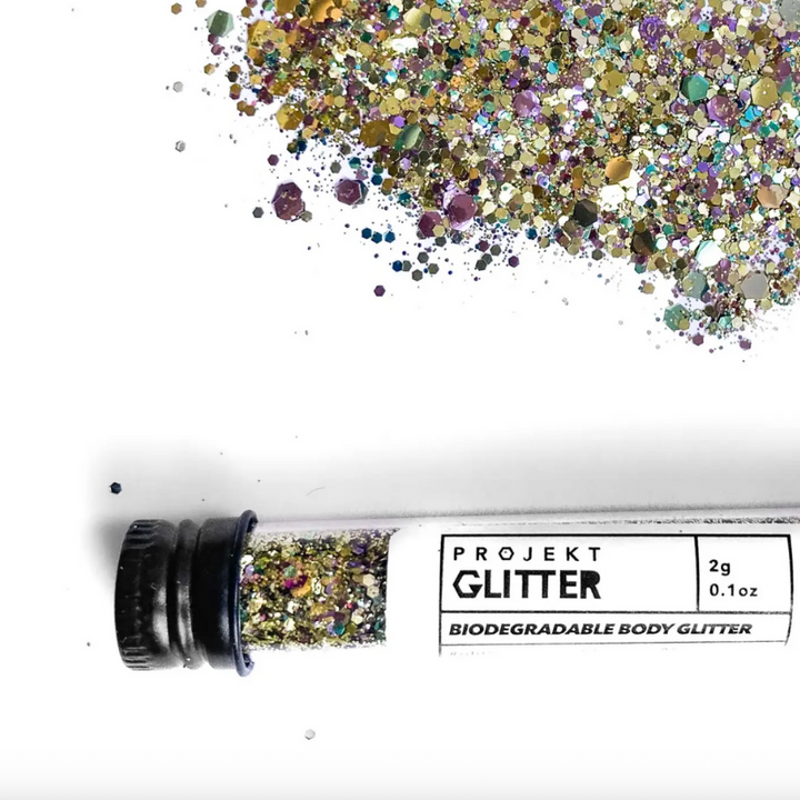 Gold farbiges Bio Glitzer für Gesicht und Körper | Biologisch abbaubares Glitzer 