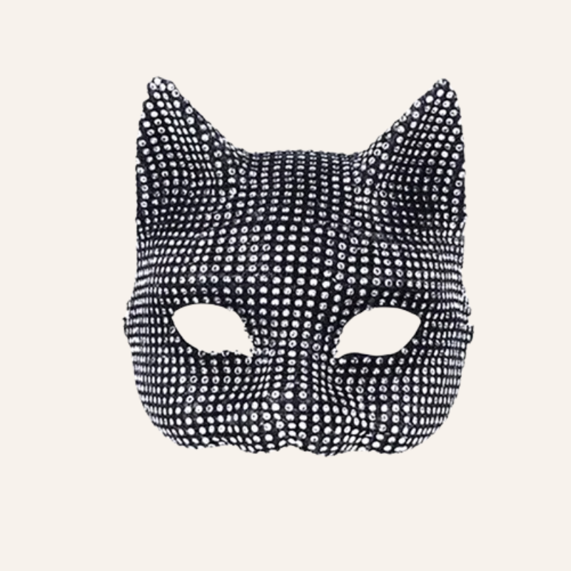 Party Maske Silver Cat