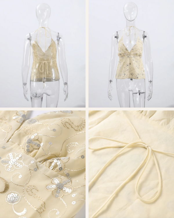 Damen Top elegant Festival Nude | Sommer Damen Top mit Blumen Muster 