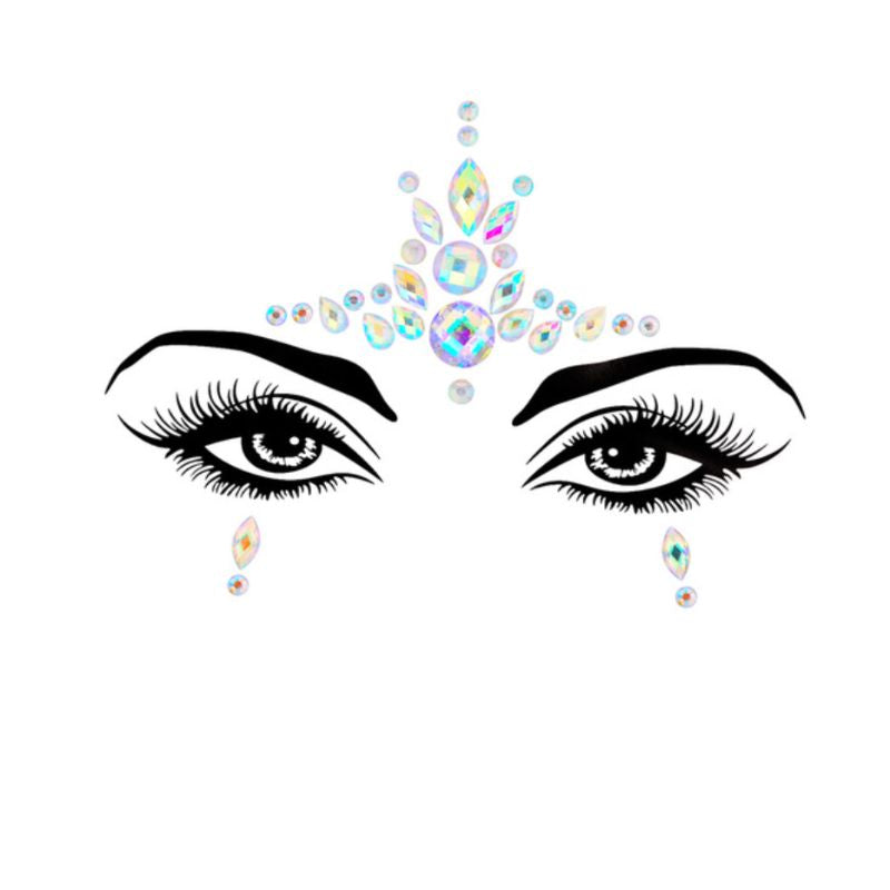 Glitzersteine Kristallsteine zum Aufkleben um die Augenpartie - Stillvolle funkelnde Glitzer Steine Festival Make-Up 