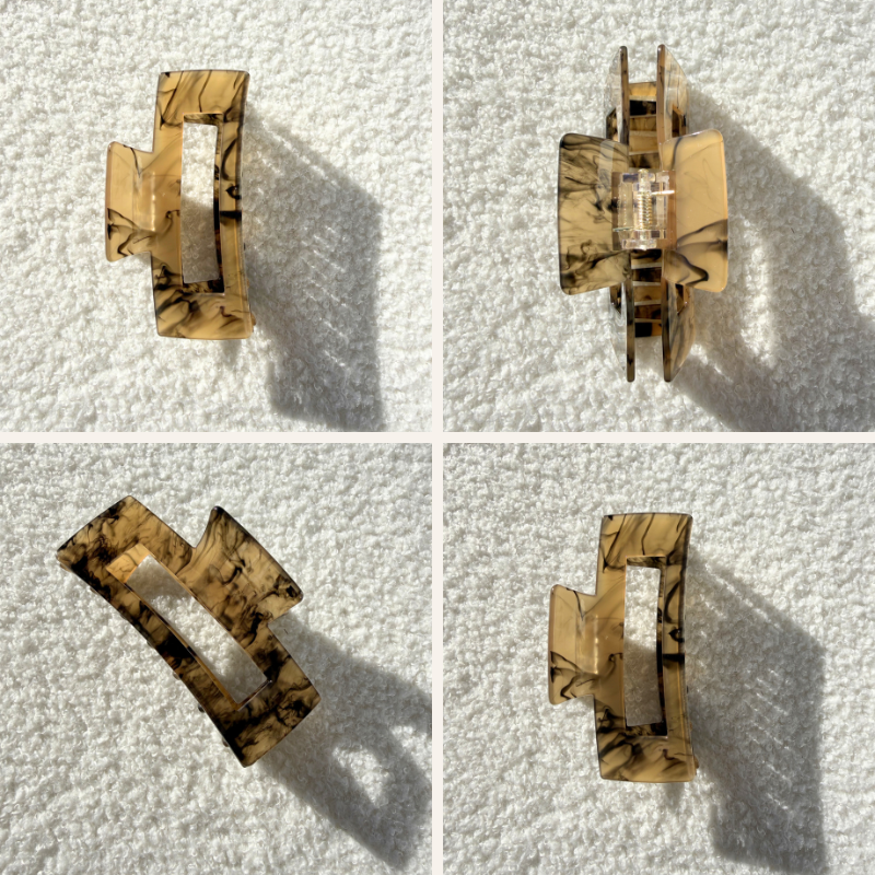 Hochsteckfrisur Haarclip elegant braun marmoriert