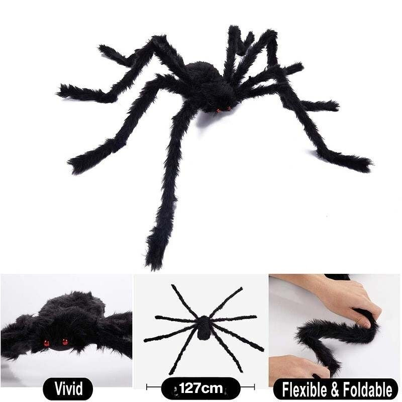 Grosse bewegliche umstellbare riesen Spinne - Grusel Halloween Dekoration 