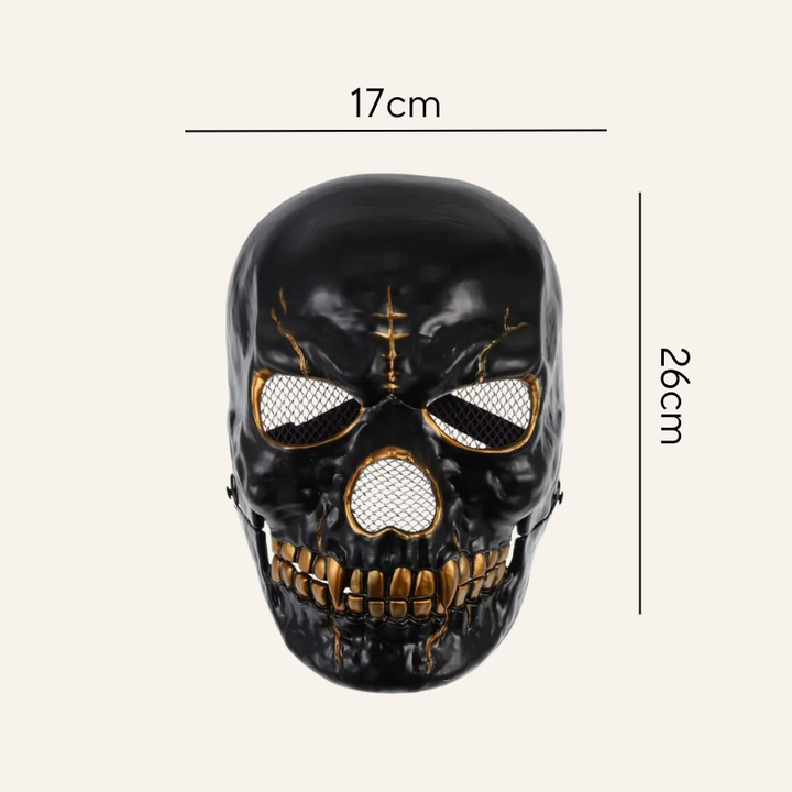 Schwarze Skull Rider Maske für Halloween Kostüm 
