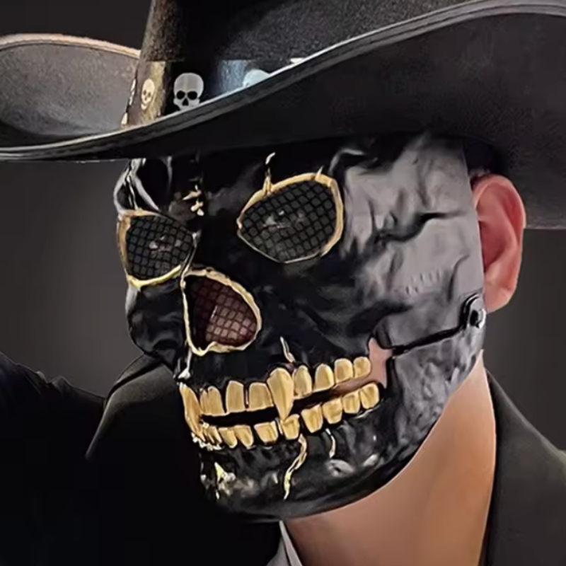Horror Maske Golden Skull Rider