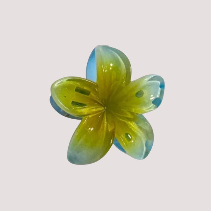 Blau Grüne Lotus Blume Haarklammer Haarspange 4cm klein