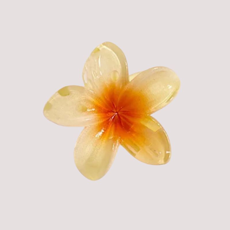 Weiss Gelbe Lotus Blume Haarklammer Haarspange 