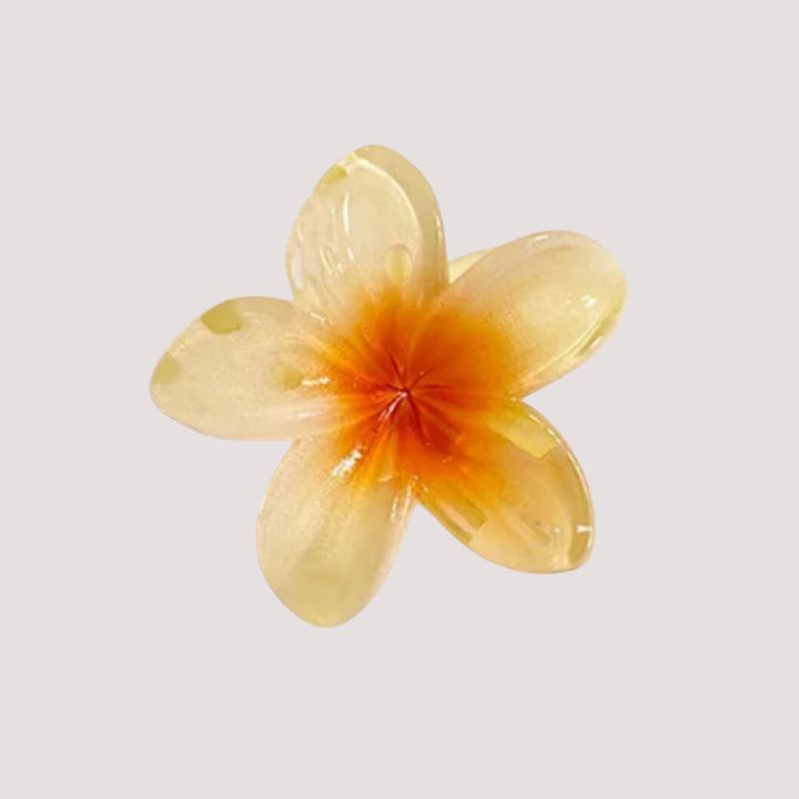 Weiss Gelbe Lotus Blume Haarklammer Haarspange 