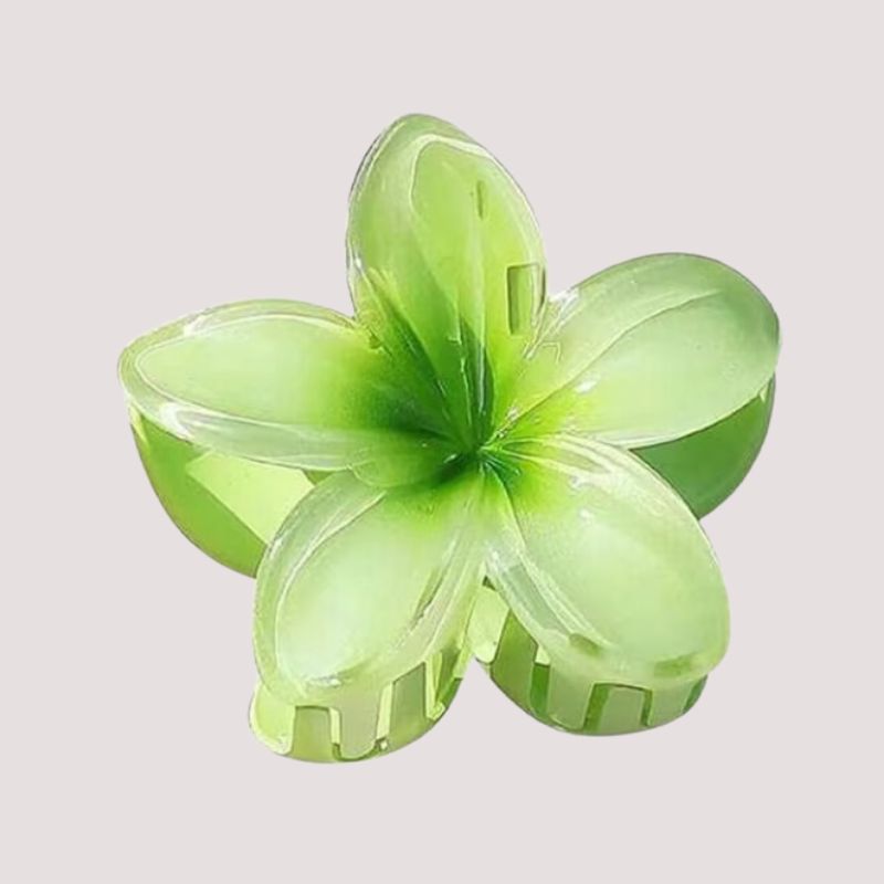 Grüne Blumen Haarklammer - Grosse Lotus Blumen Haarklammer für einen frischen Look