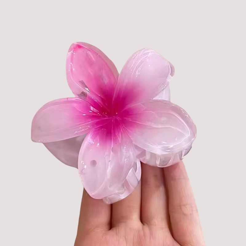 Rosa Pinke Haarklammer aus Lotus Blumen Motiv