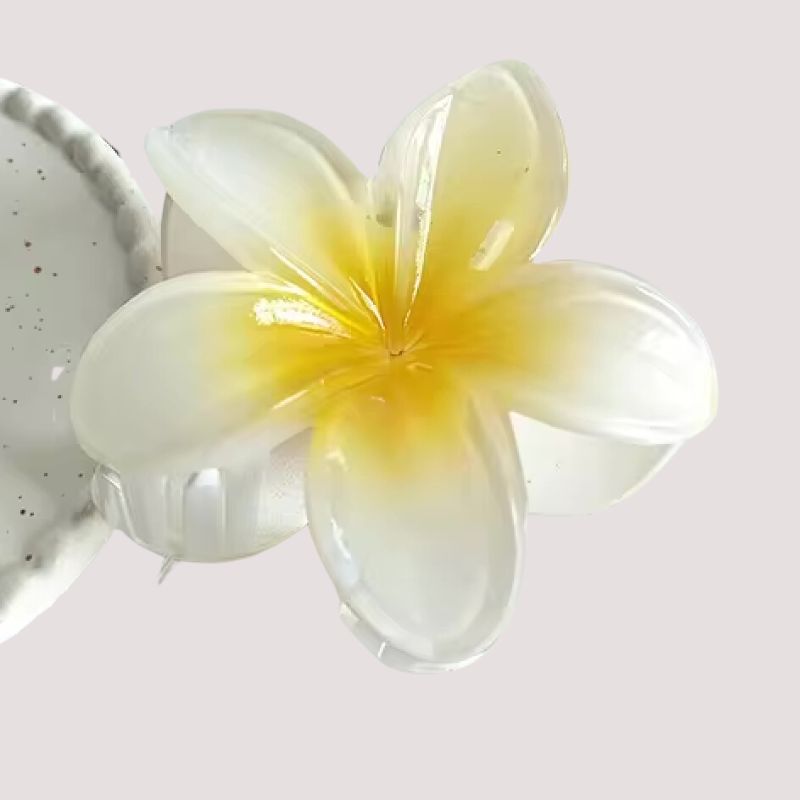Weisse Blumen Haarklammer aus Lotus Blumen Motiv - dein Haar Accessoires für Sommerlichen Vibe 
