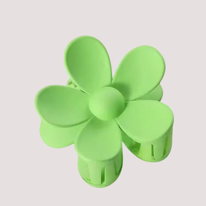 Grüne Blumen Haarklammer im Pastell Look 