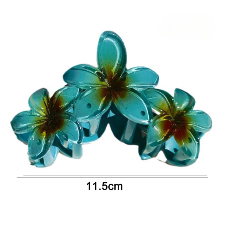 Haarspange 11.5 cm lang aus 3 tropischen Blumen 