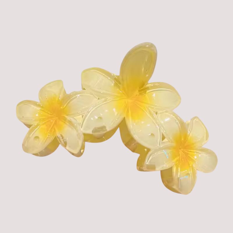 Gelbes Blumen Haarklammer Set aus 3 Blumen einander gereit 