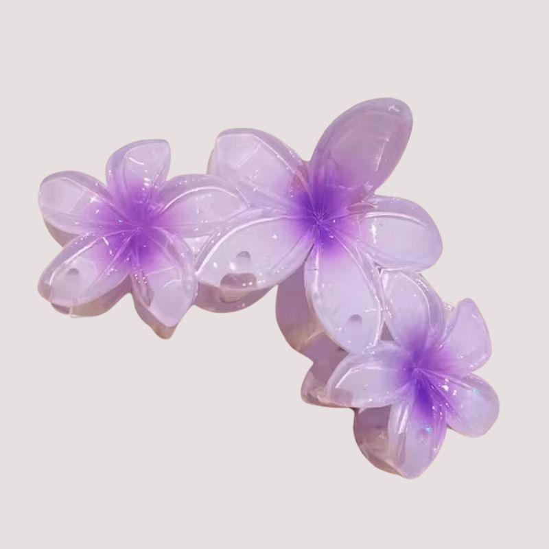 Violette Blumen Haarklammer aus 3 Lotus Blumen aneinander - Perfekte Haarklammer für deine Aufsteckfrisur 