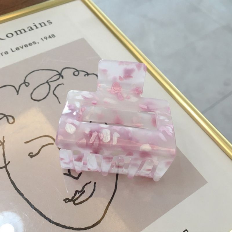Süsse rosa Haarklammer Haarspange in leicht transparentem Rosa Muster 