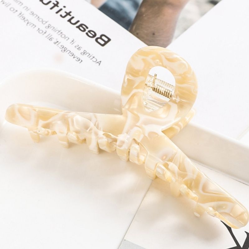 Creme Weisse Haarklammer in feinem Design - Stillvolle Haar Accessoire Haarspangen 