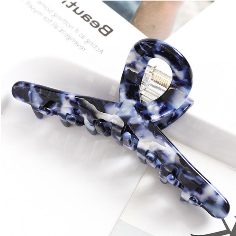 Blaue Haarklammer Haarspange in schönem Blau schwarz Farbverlauf 