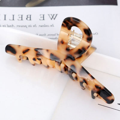 Haarspange Tintenfisch (Octopus) – 6 Cm, Braun, Schildkröten-Muster, Lustige Haar-Klammer Für Kinder