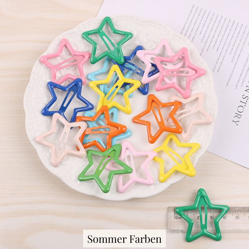 Farbige Stern Symbol Haarclips in gelb, blau, rosa usw.