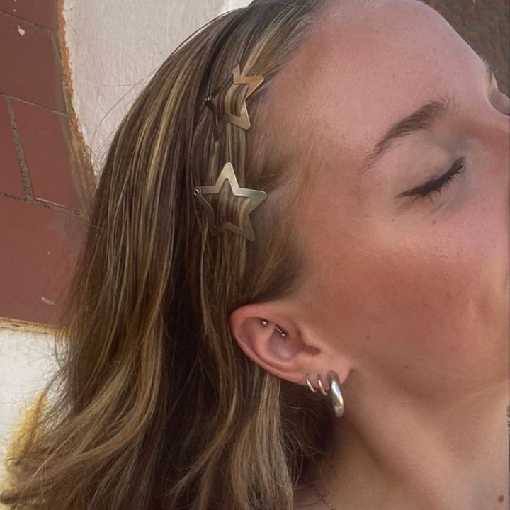 Sterne Haarclips in silber - Haar Trends und Haarklammern 