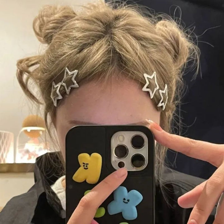 silberne Haarspangen in Sternsymbolen - Stern Haarclips online bestellen 