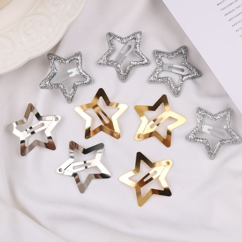 Sternen Harrklammern in gold und silber - Stars Hairclips 