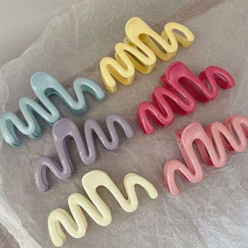 Wellenförmige Haarklammer Design in vielen Farben - Runde Zickzack Haarspangen online bestellen
