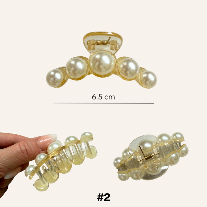 Halb runde Perlen Haarklammer Haarclip mit grossen Perlen