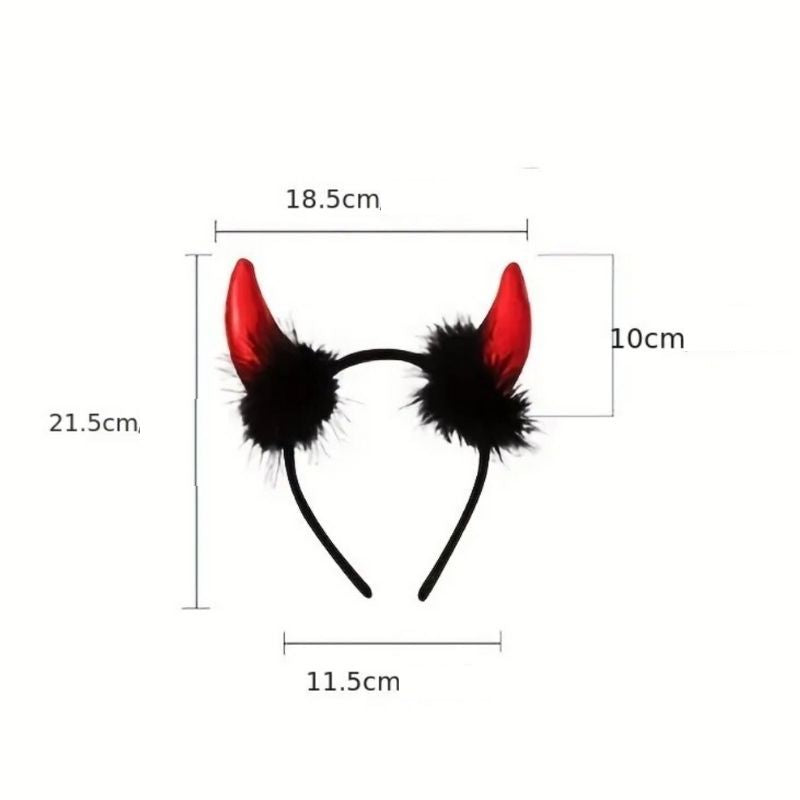 Haarreifen mit roten Teufel Hörner - Devil Haarreifen für Halloween Parties 