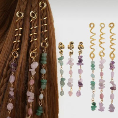 Boho Chic Haarschmuck - Spiralen und Mineralsteine für einen fesselnden Look