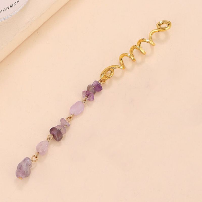 Eleganter Haarschmuck mit Mineralsteinen - Verwandle deine Frisur in ein Kunstwerk - violette Mineralsteine Haarschmuck Spirale 