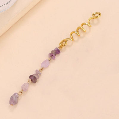 Eleganter Haarschmuck mit Mineralsteinen - Verwandle deine Frisur in ein Kunstwerk - violette Mineralsteine Haarschmuck Spirale 