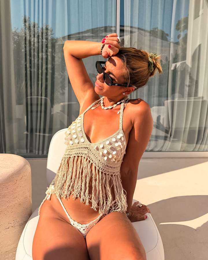 Muschel Top Bohemian Look | Fransen Häkeltop 
