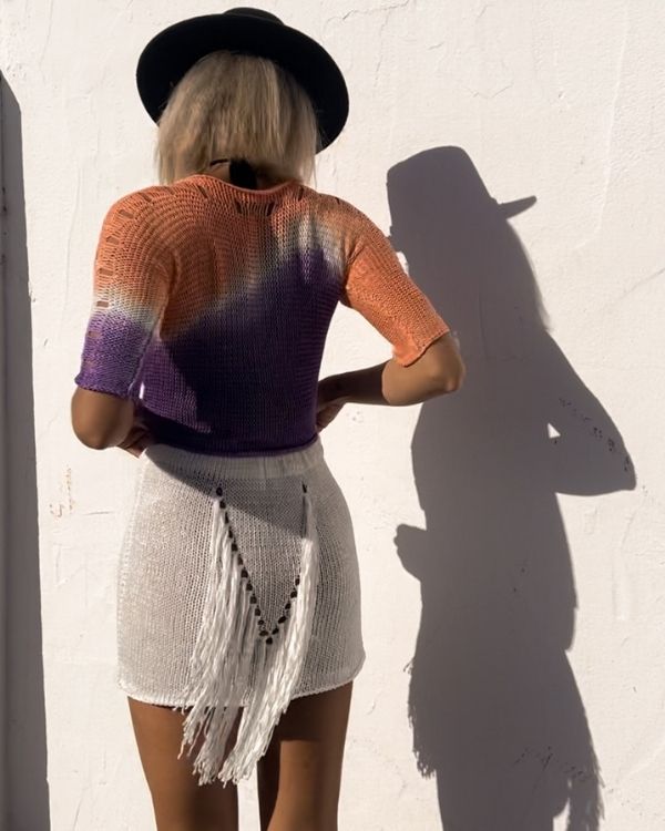 Damen Rock im Boho-Stil - kombiniere ihn mit einem Crop Top!
