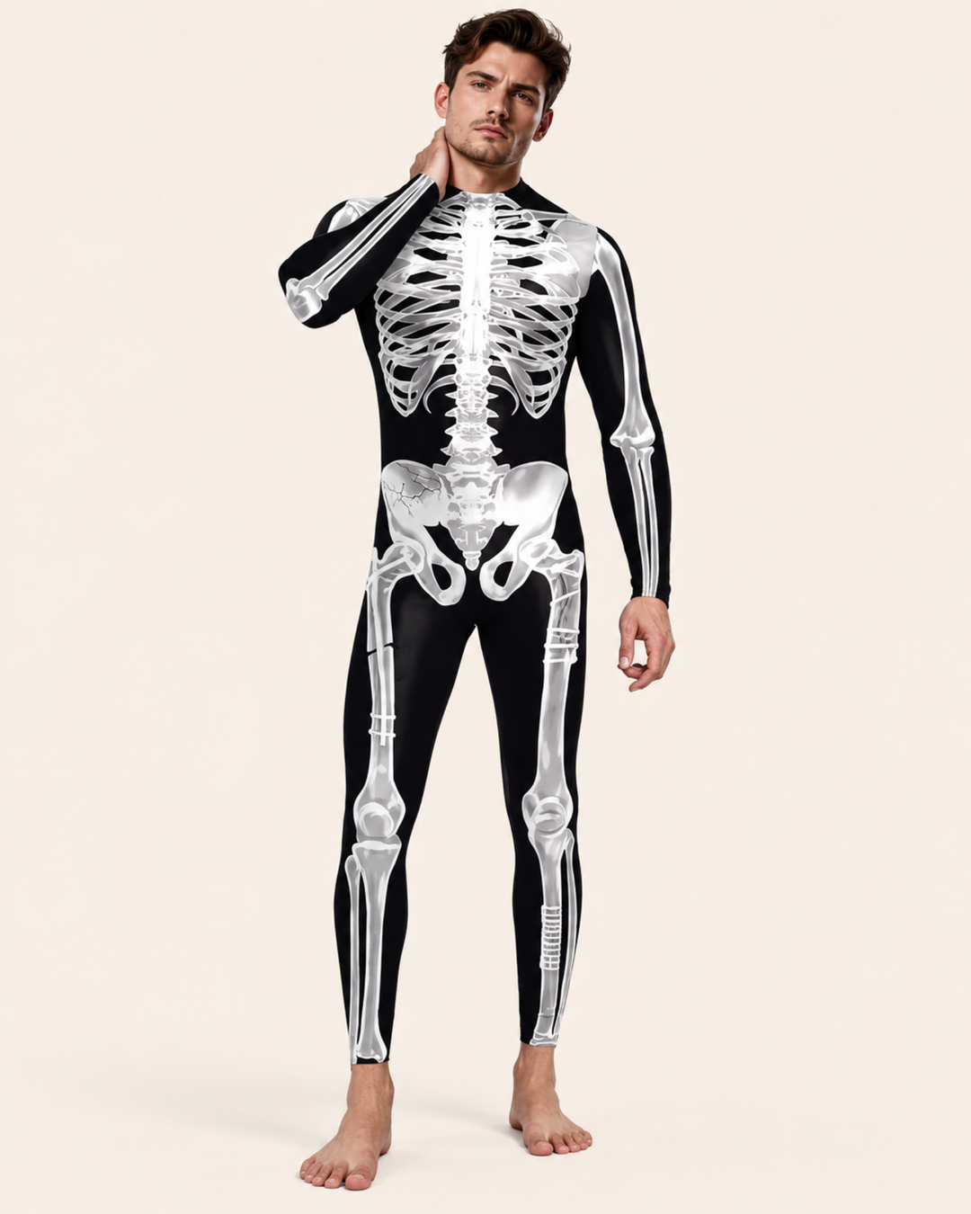 Herren Skelett Jumpsuit X-Ray