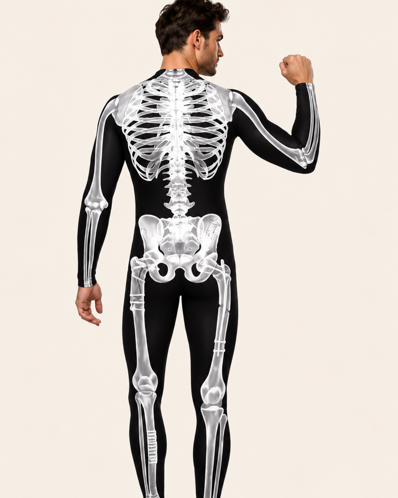 Halloween Kostüm für Herren mit realistischem 3D-Skelett-Design