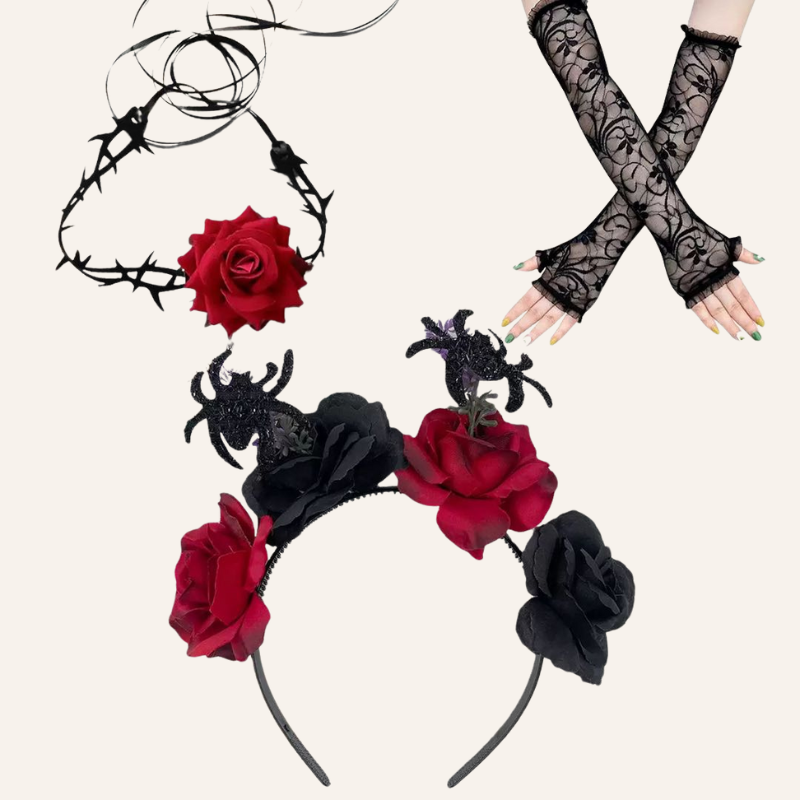 Halloween Accessoires Set Horned Widow