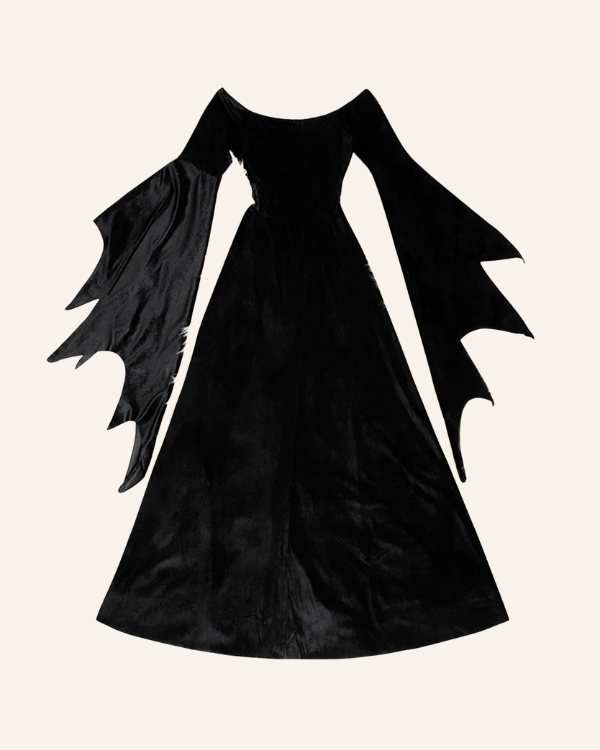 Gothic Halloween Kostüm Samtkleid schwarz Damen